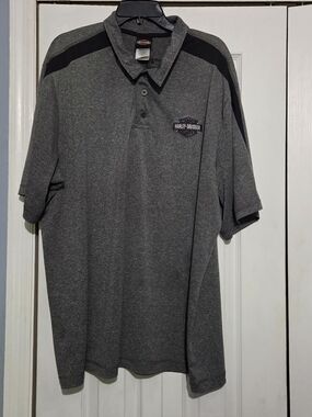 Harley-Davidson Gray Polo with Black Shoulder Accents